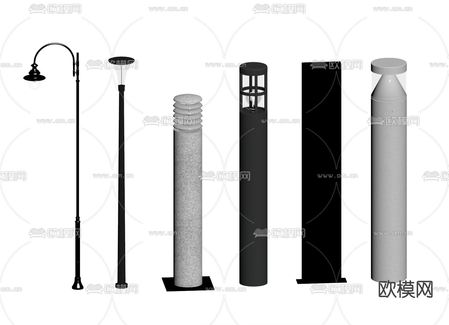 户外灯 路灯 地灯 庭院灯su模型下载（渲染图1）