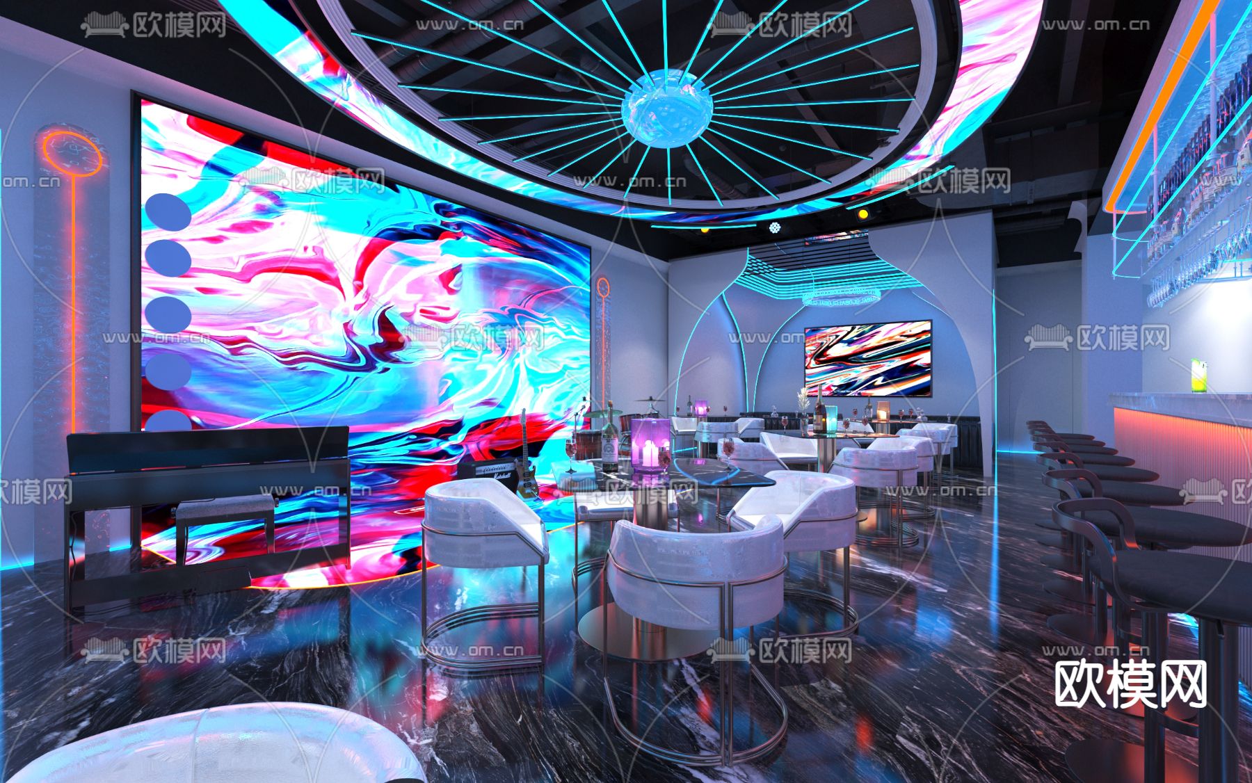 现代酒吧3d模型下载（渲染图3）