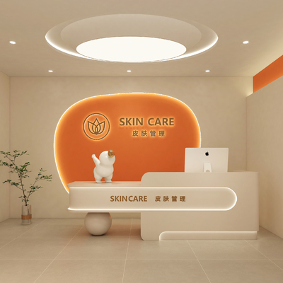  美容院 SPA店前台 接待台 收银台su模型 