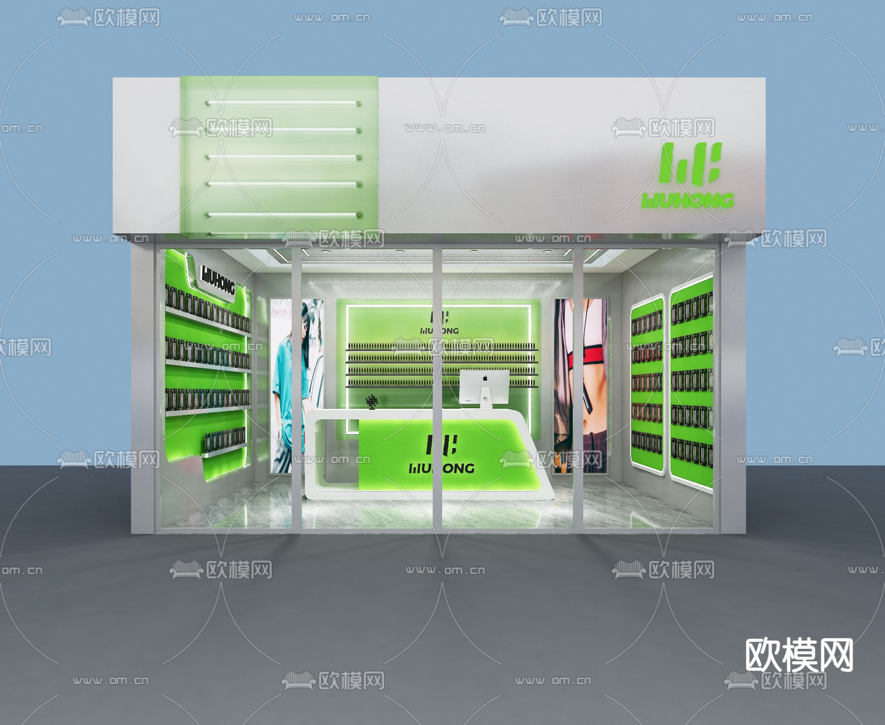 现代电子烟店3d模型下载（渲染图2）