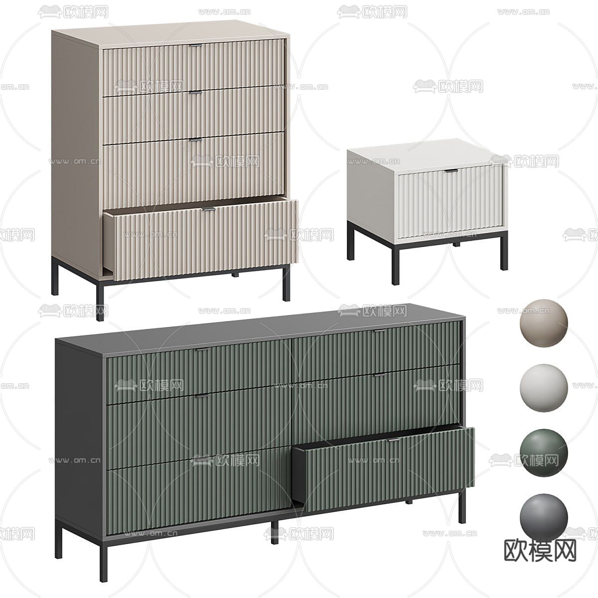 边柜 斗柜3d模型下载