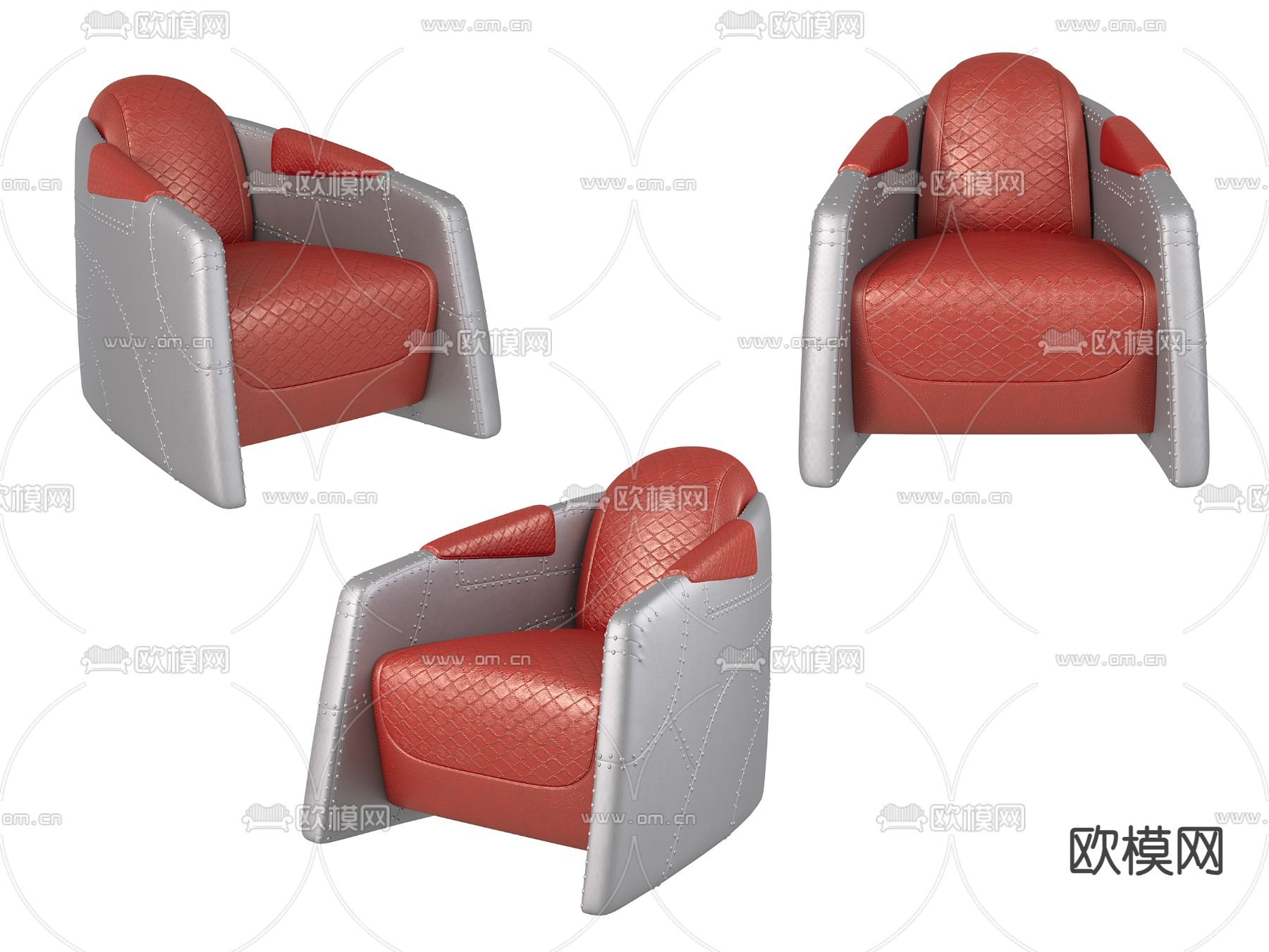 北欧单人沙发3d模型下载