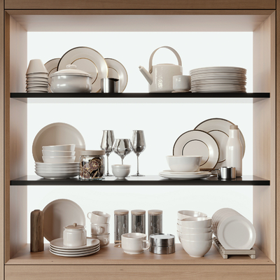  现代餐具 盘碗su模型 