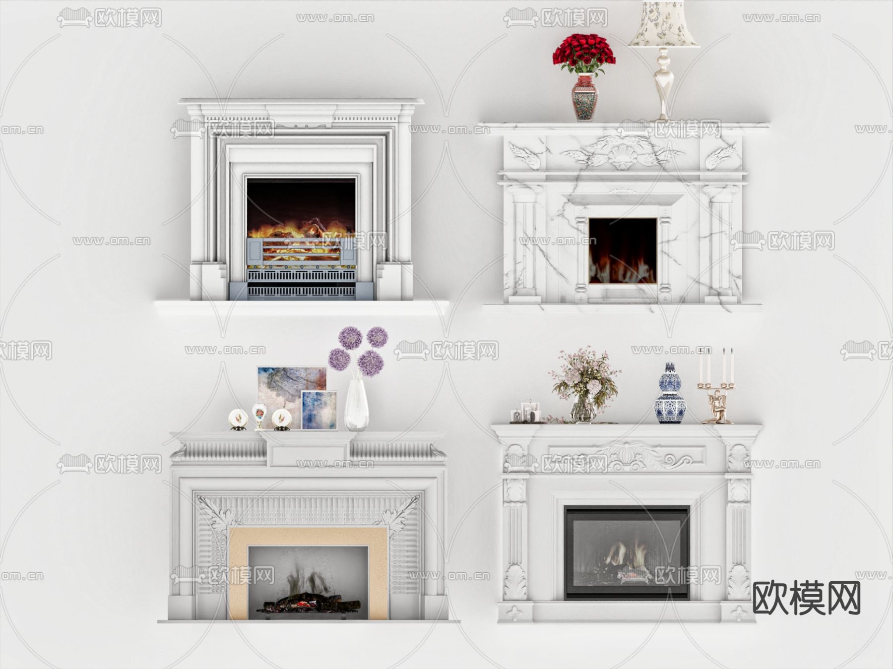 简欧壁炉su模型下载（渲染图2）