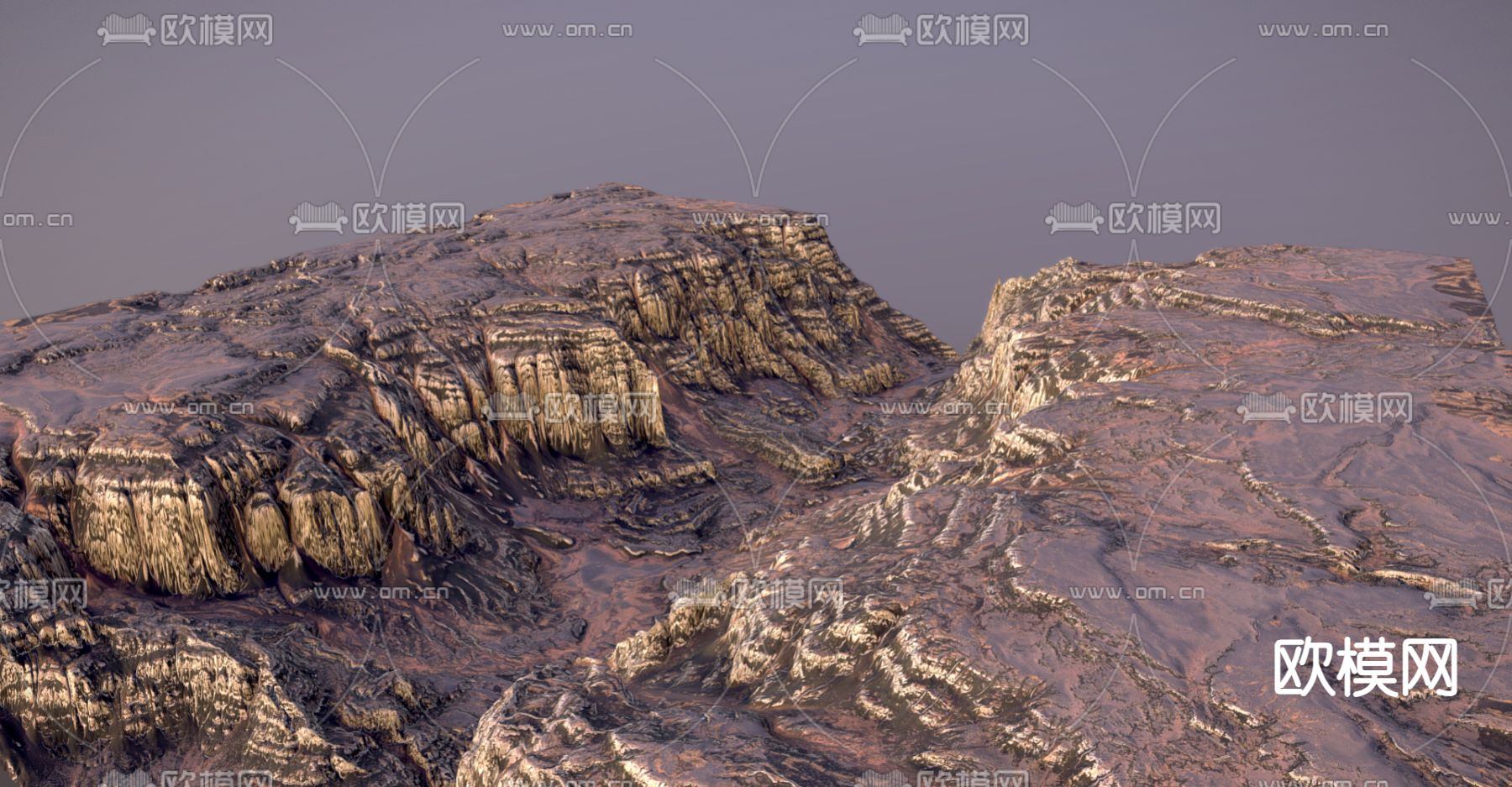 峡谷 地形景观3d模型下载（渲染图2）