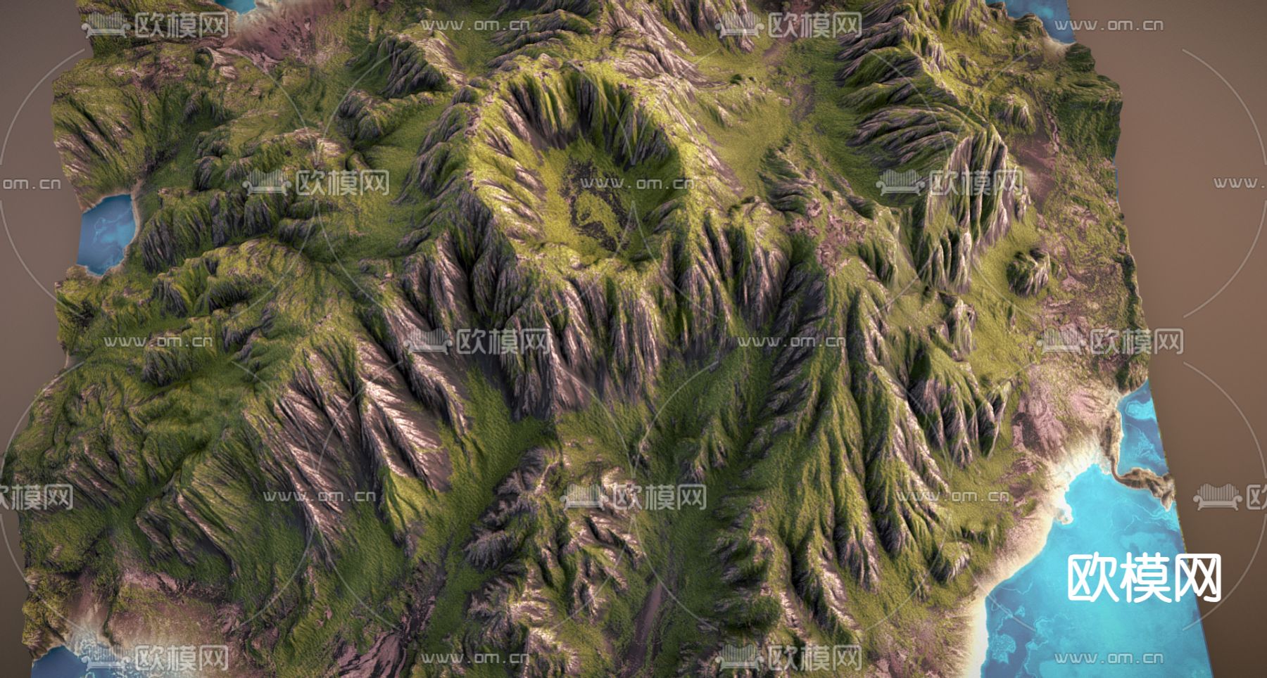 现代休眠火山3d模型下载（渲染图4）