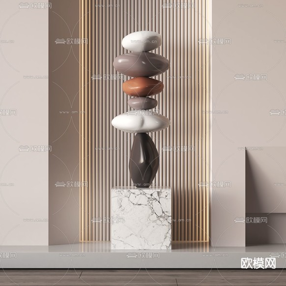 抽象雕塑 石头雕塑 摆件3d模型下载