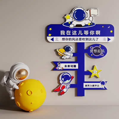  网红拍照打卡墙 路牌 指示牌su模型 