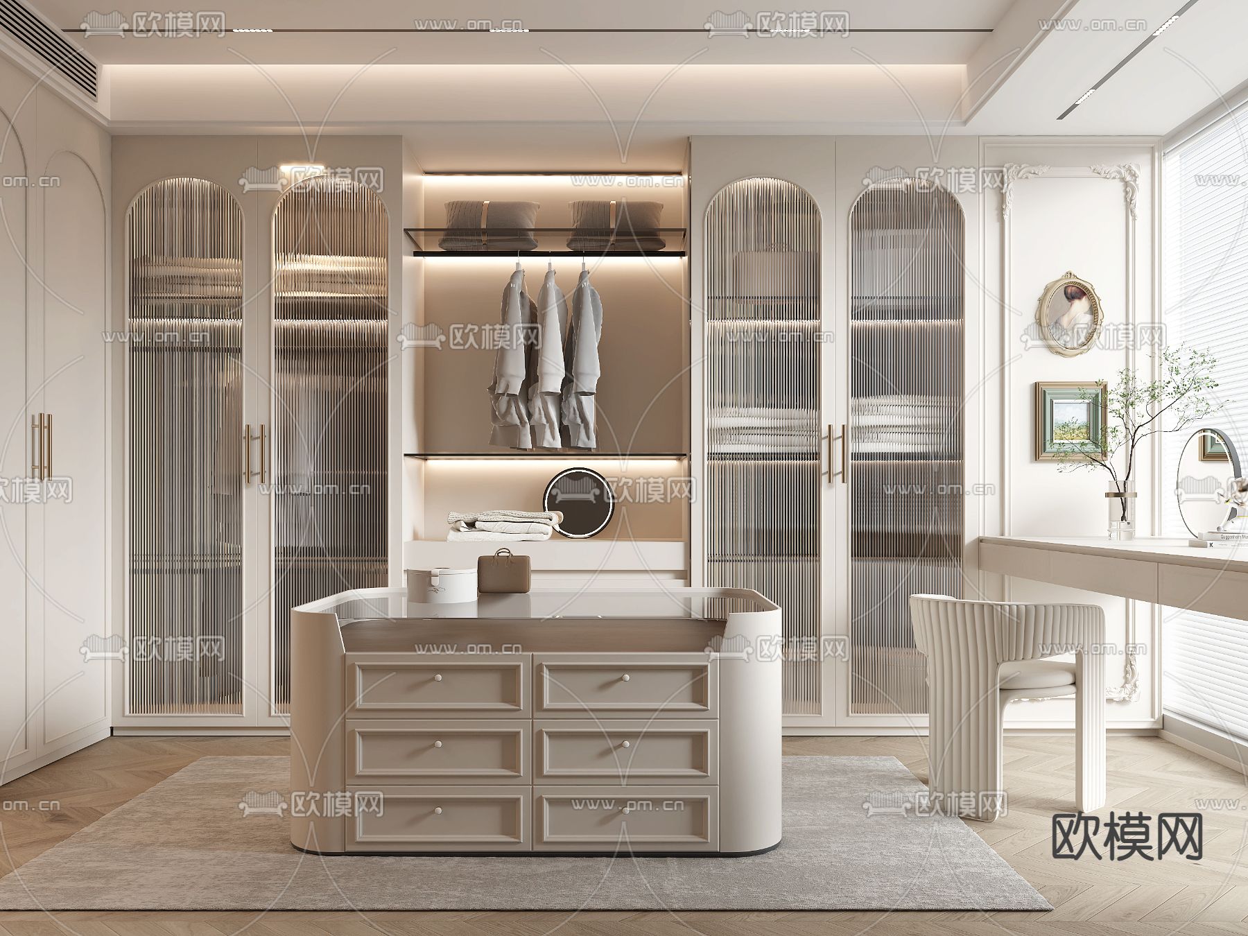 法式衣帽间3d模型下载