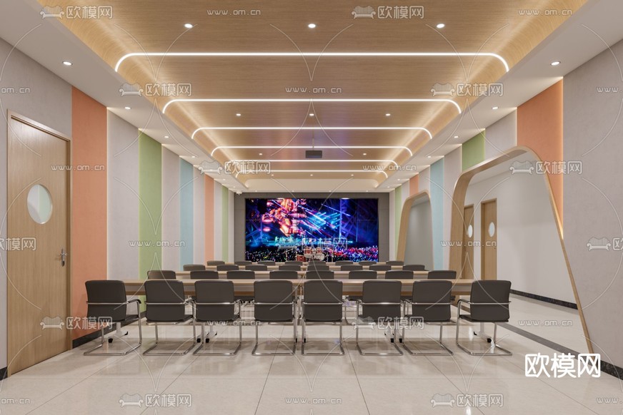 音乐教室 培训机构3d模型下载(渲染图2)