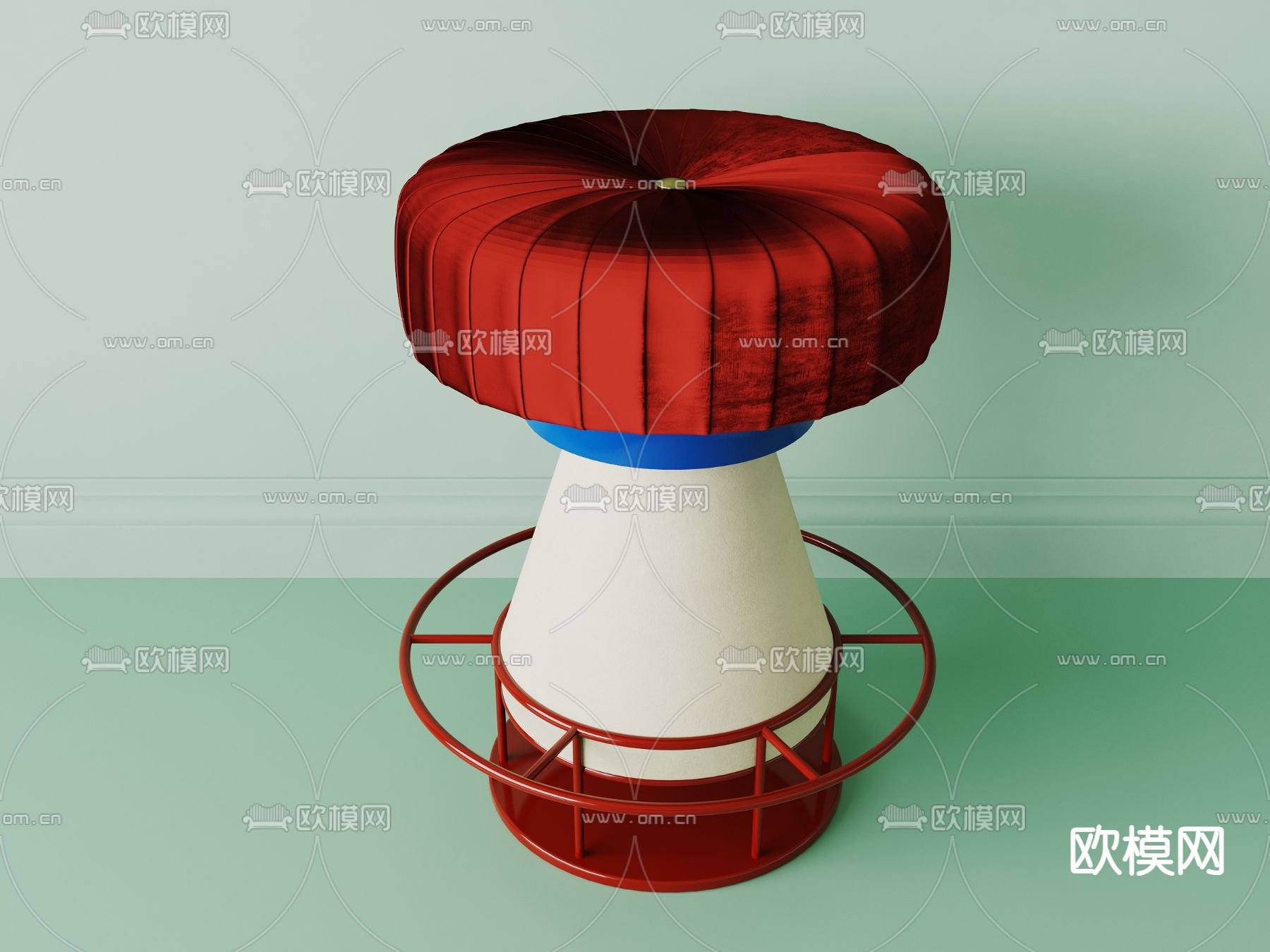 孟菲斯凳子 沙发凳 坐凳 圆凳3d模型下载