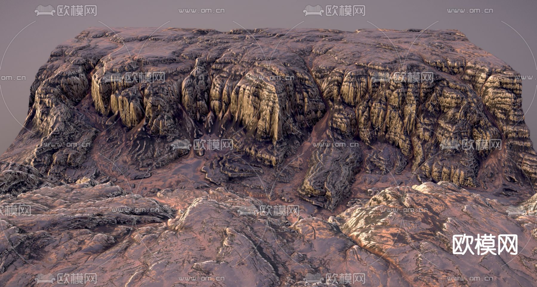 峡谷 地形景观3d模型下载（渲染图4）