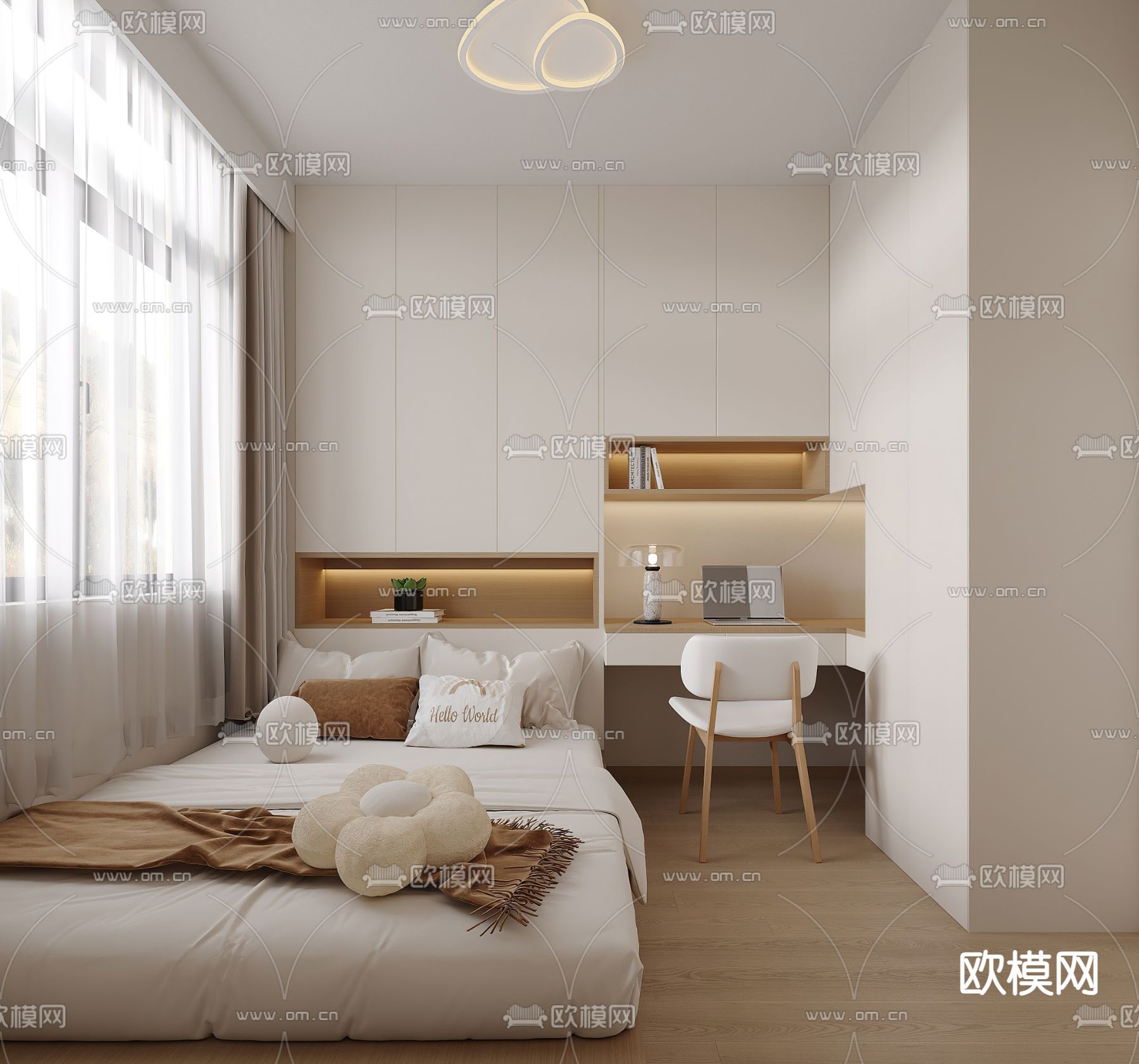 榻榻米卧室 次卧3d模型下载