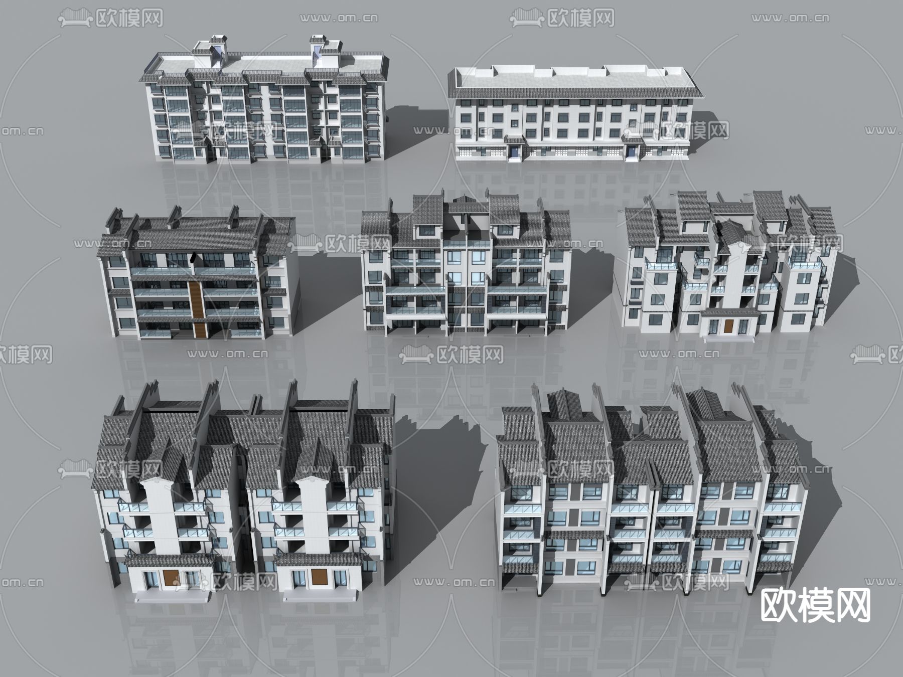 中式多层住宅 洋房3d模型下载