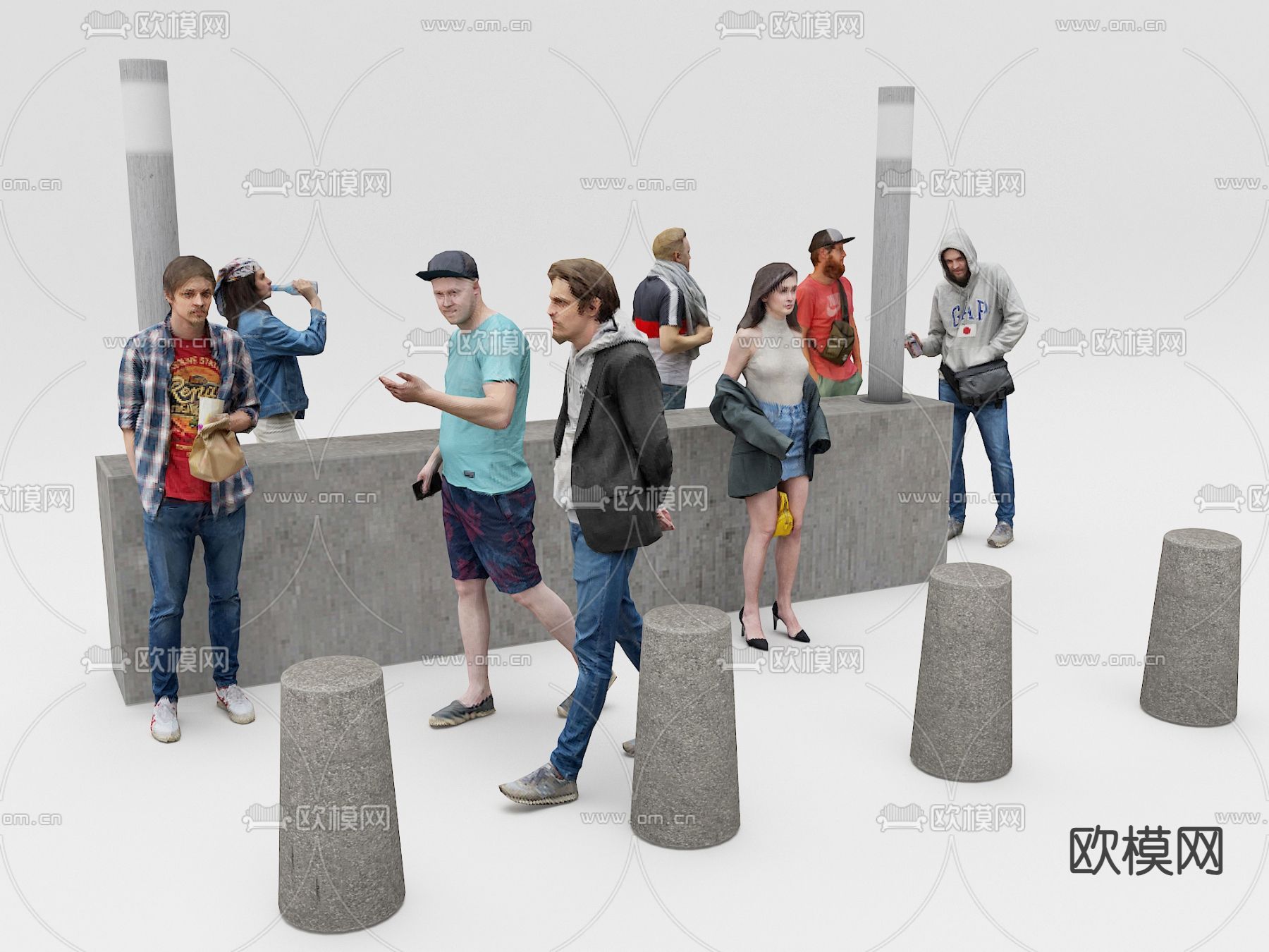 都市人物 时尚人物3d模型下载