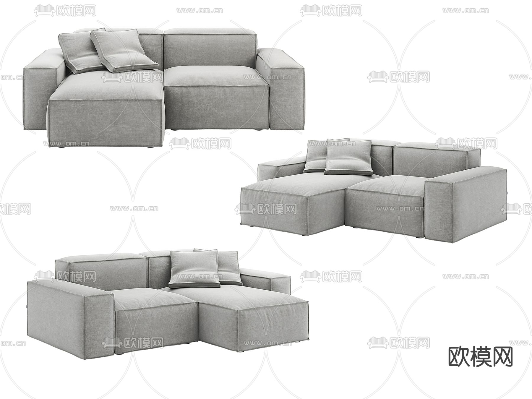 北欧休闲沙发3d模型下载