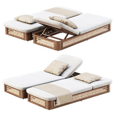  现代户外躺椅 沙滩椅su模型 