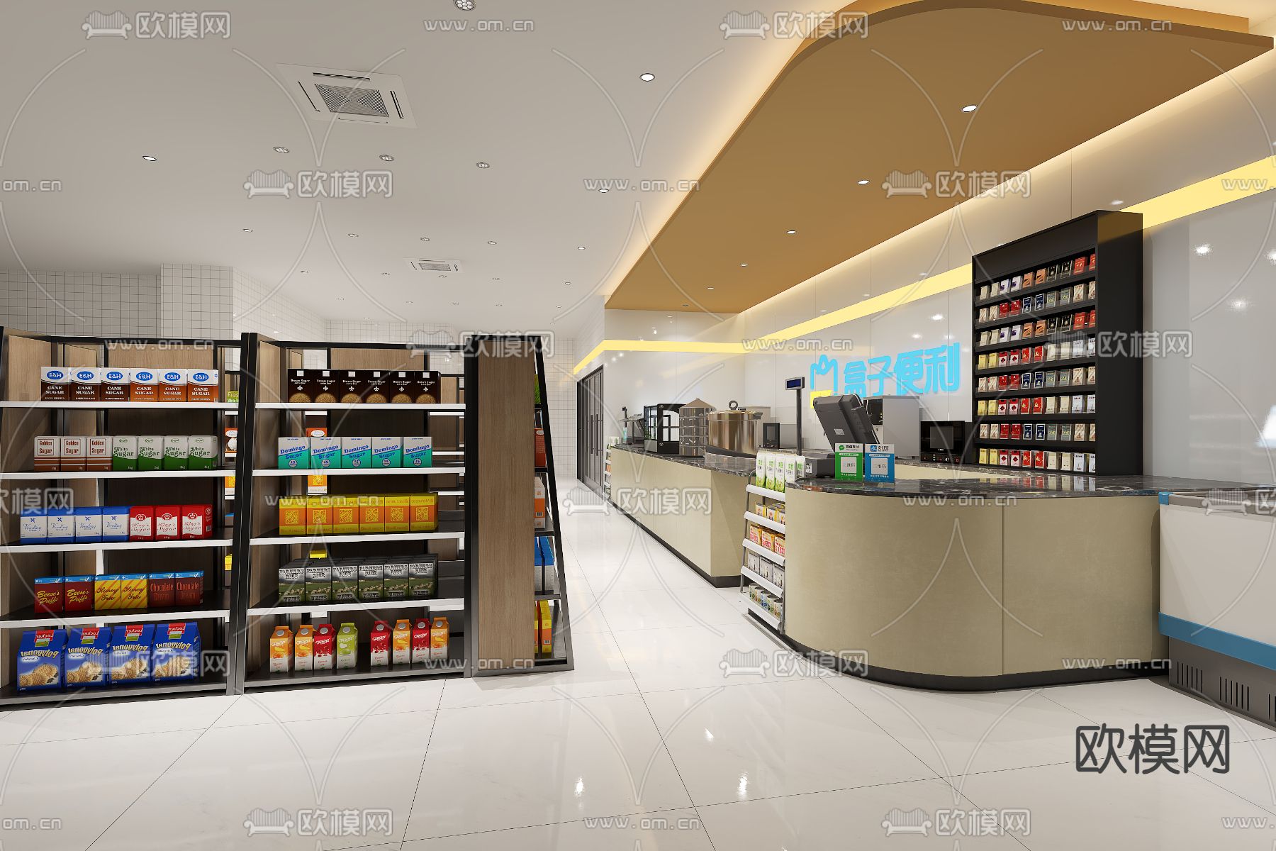 现代商场超市 百货店3d模型下载（渲染图2）