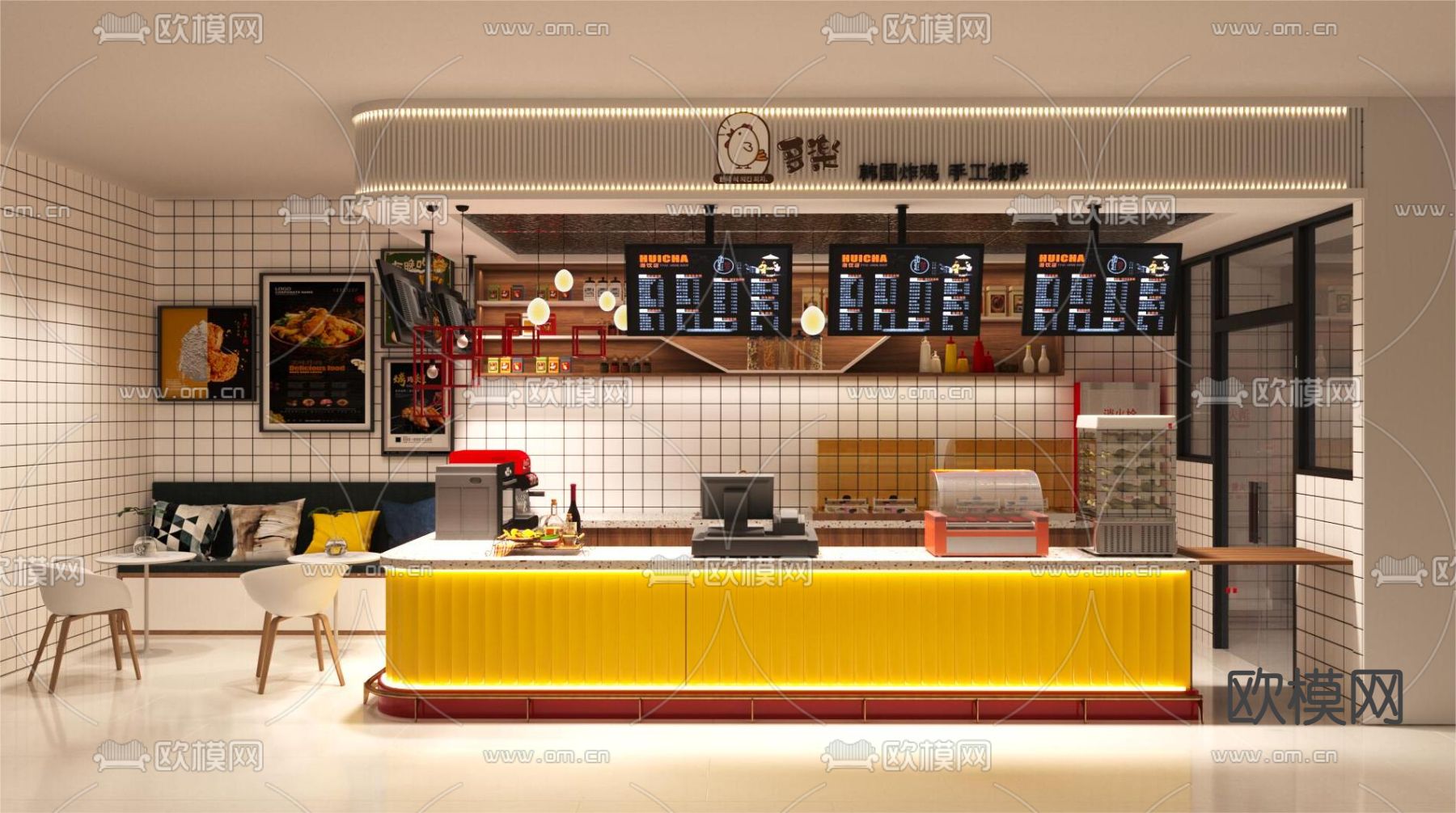 炸鸡店 披萨店 汉堡店3d模型下载