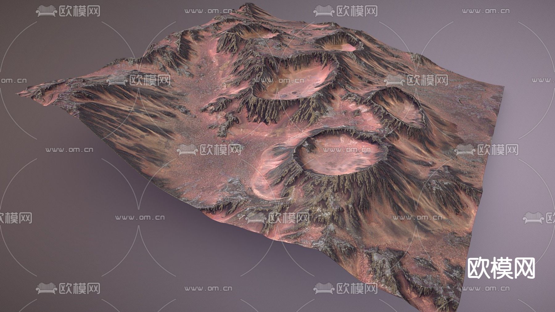 现代火山 地形景观3d模型下载（渲染图2）
