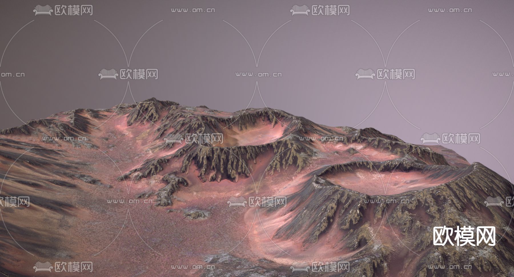 现代火山 地形景观3d模型下载（渲染图3）
