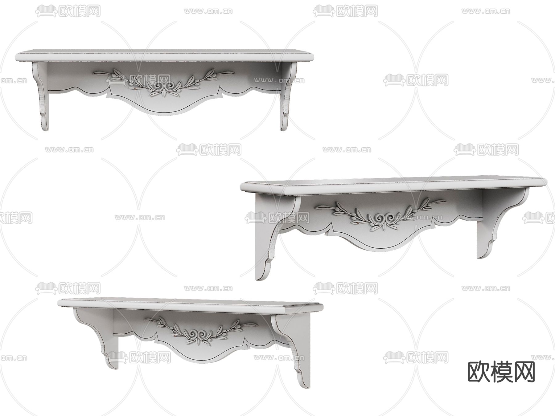 欧式壁柜 置物架 装饰架3d模型下载