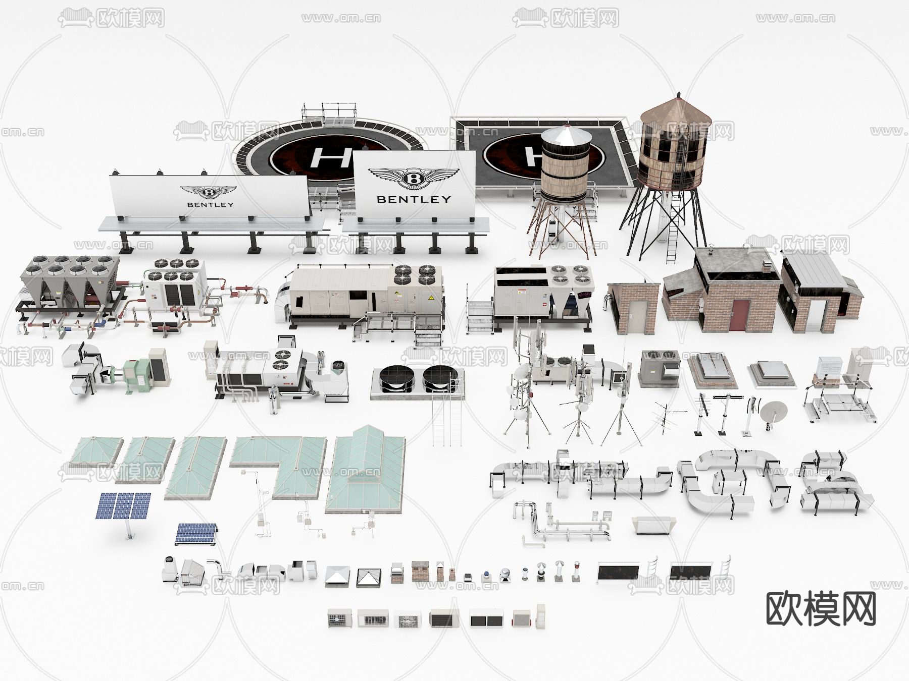 电塔雷达3d模型下载