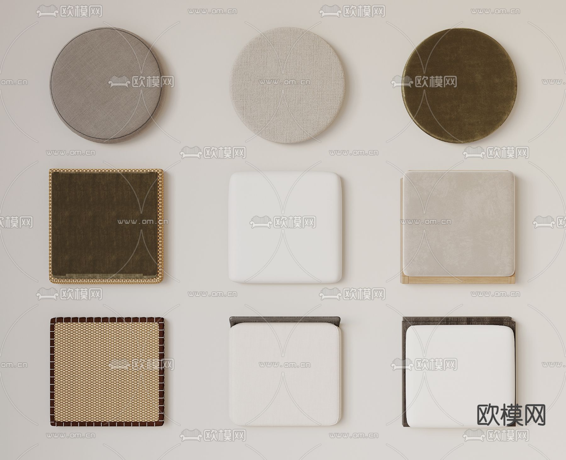 新中式蒲团坐垫3d模型下载