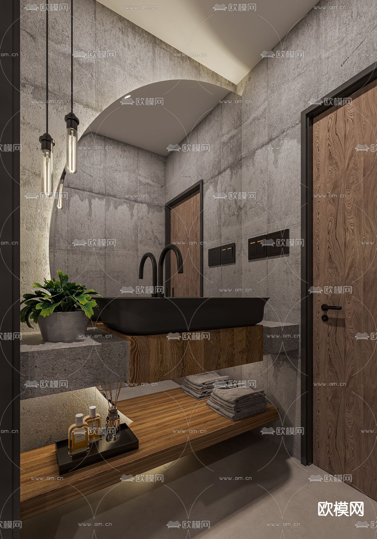 侘寂卫生间 洗手间3d模型下载