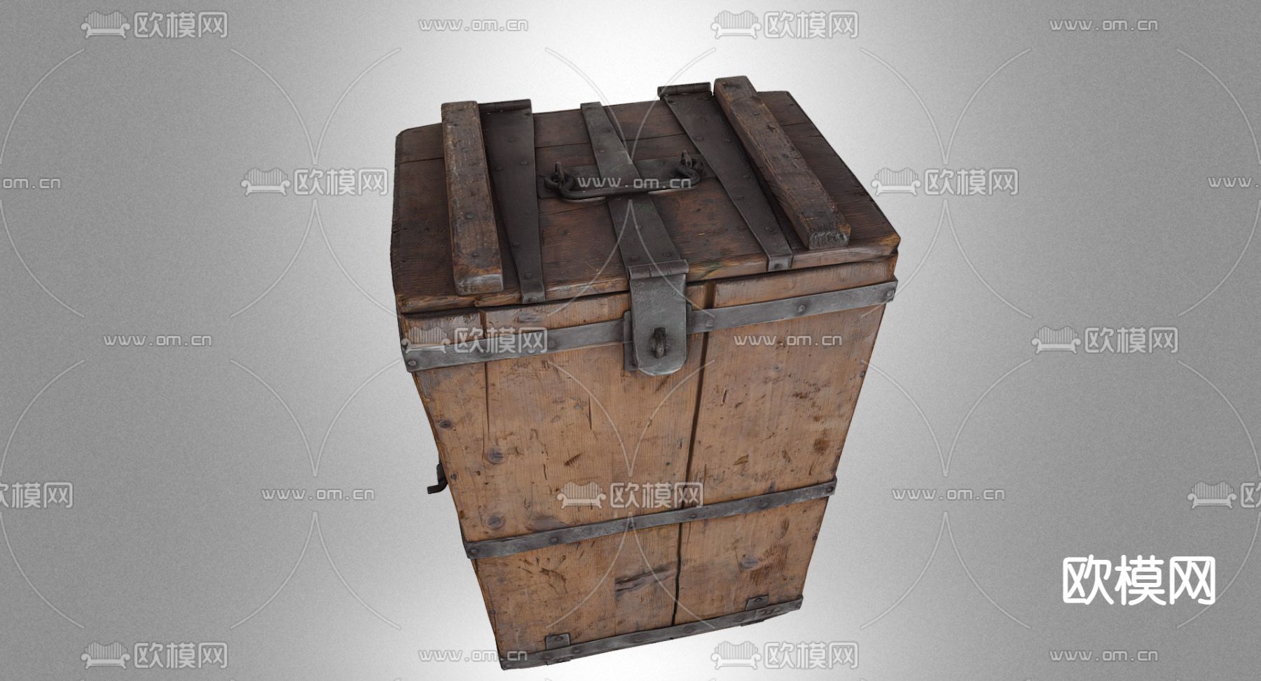 工业风箱子 木箱3d模型下载（渲染图2）
