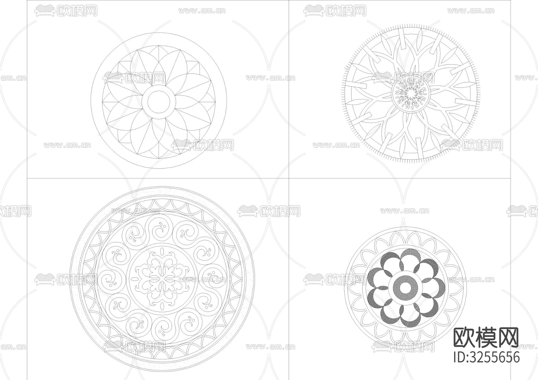 地面拼花样式cad平面图下载（渲染图2）