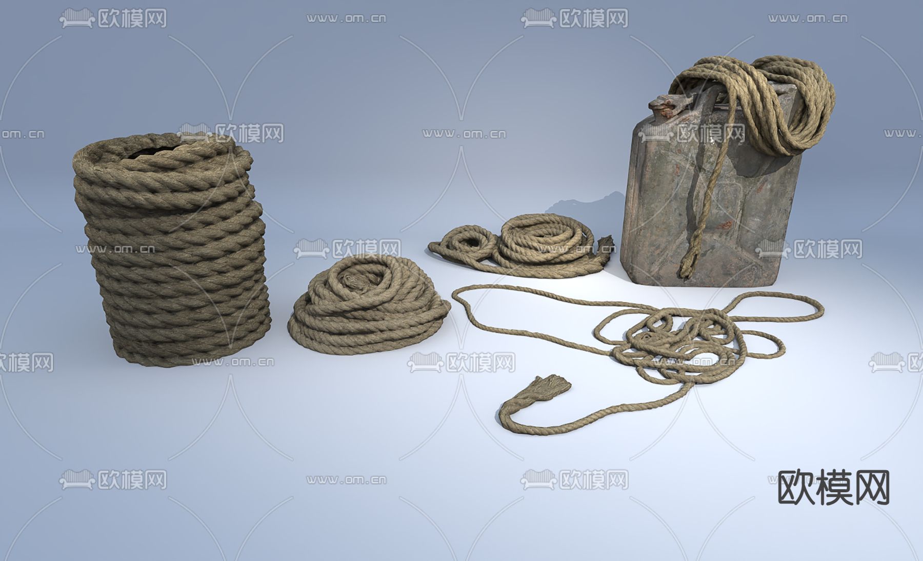 工业风麻绳3d模型下载