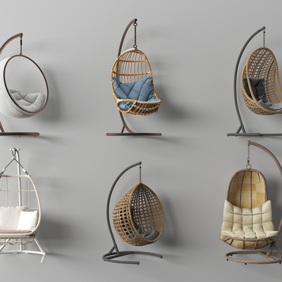  现代摇篮椅 秋千椅su模型 