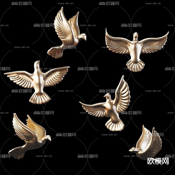 立体挂饰 小鸟挂件 墙饰3d模型下载(渲染图4)