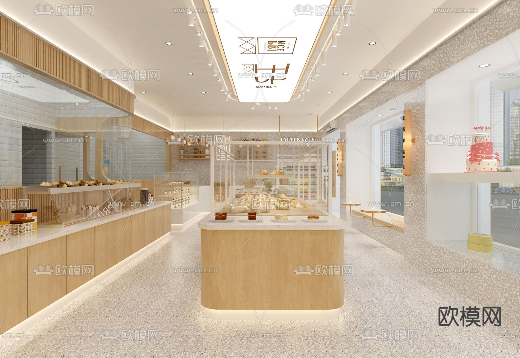 现代甜品店 面包店3d模型下载（渲染图3）