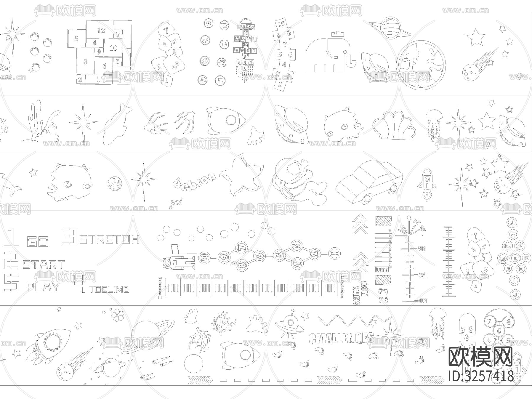 儿童乐园卡通地面CAD图库下载（渲染图6）