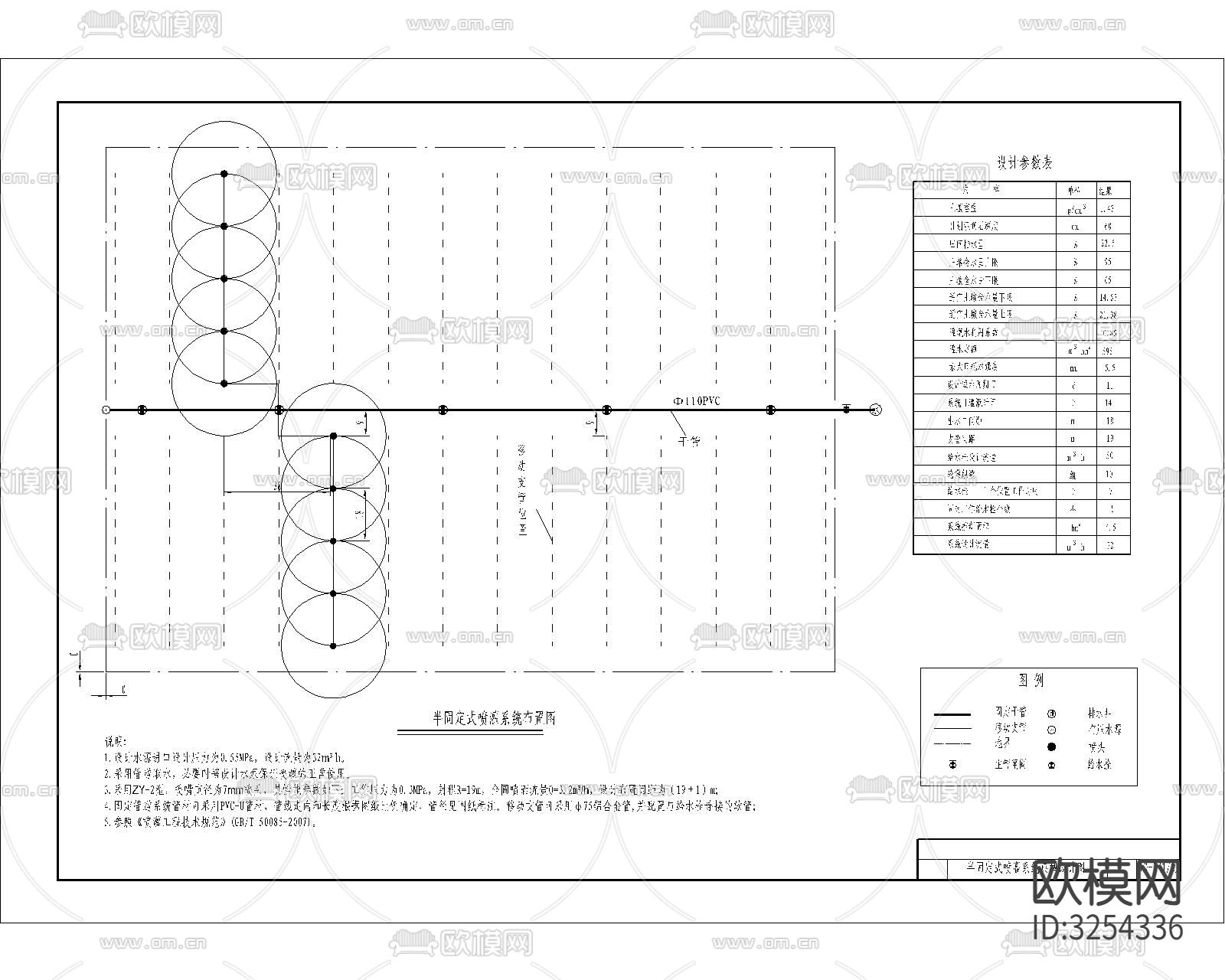 浇灌系统 洒水线cad大样图下载（渲染图4）