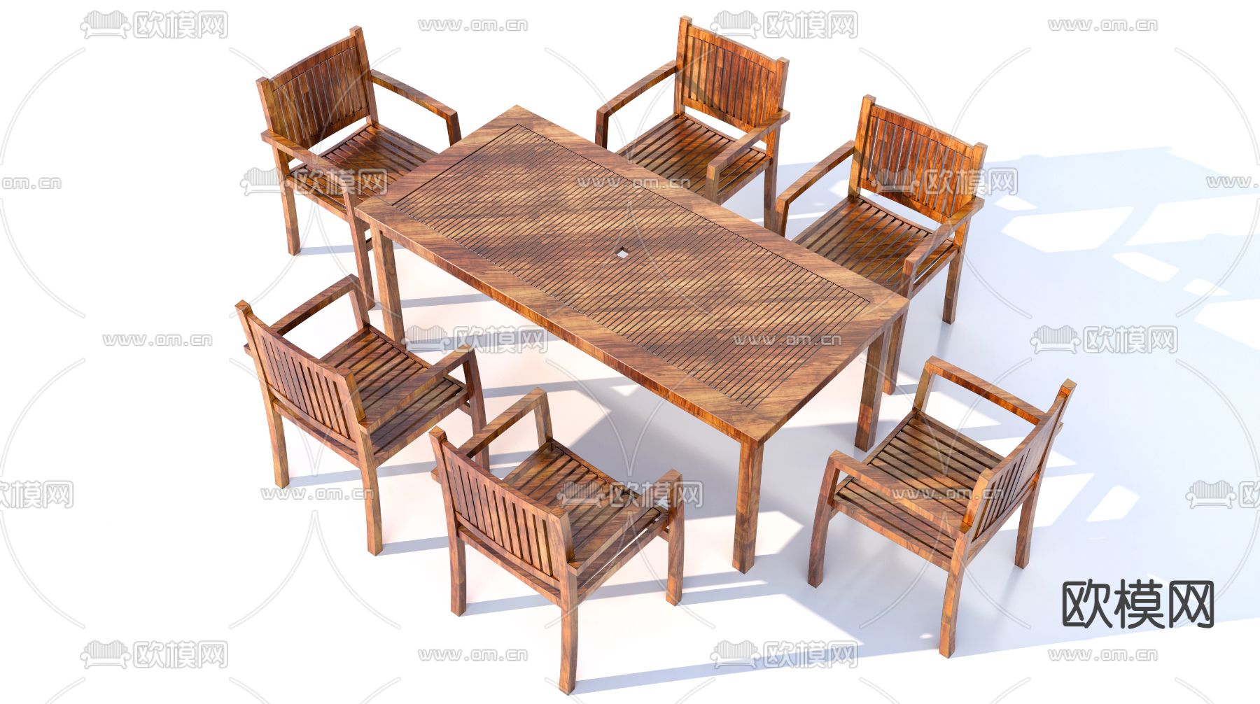 户外桌椅 实木桌椅3d模型下载