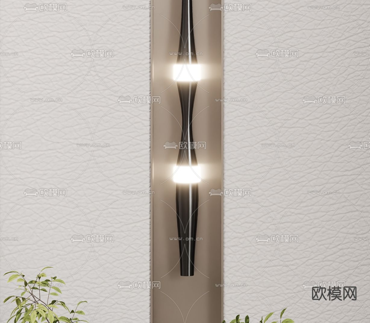 竹节壁灯3d模型下载（渲染图3）