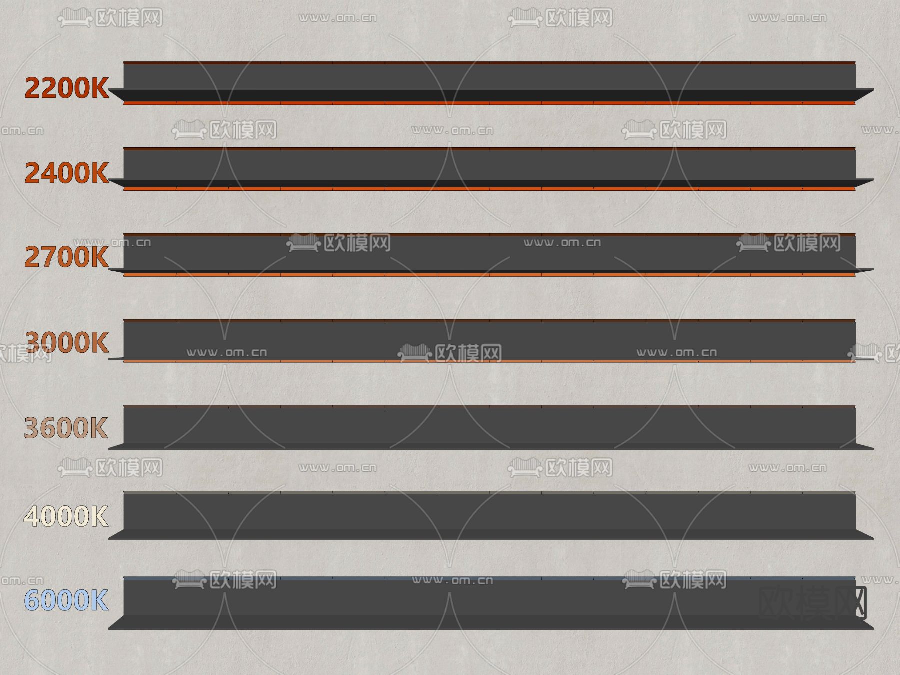 长条壁灯 线型灯su模型