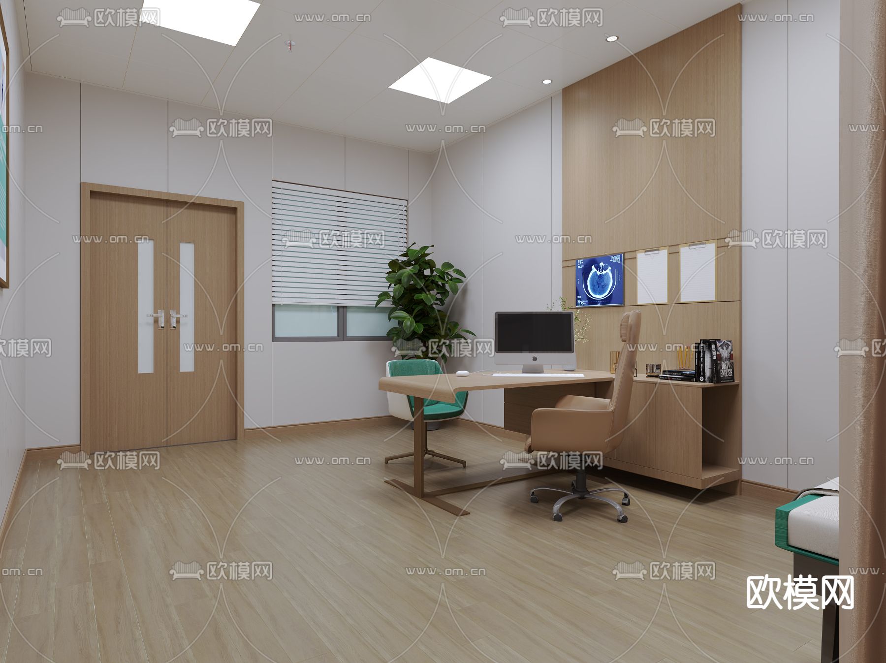 医院诊室 门诊室3d模型下载（渲染图2）