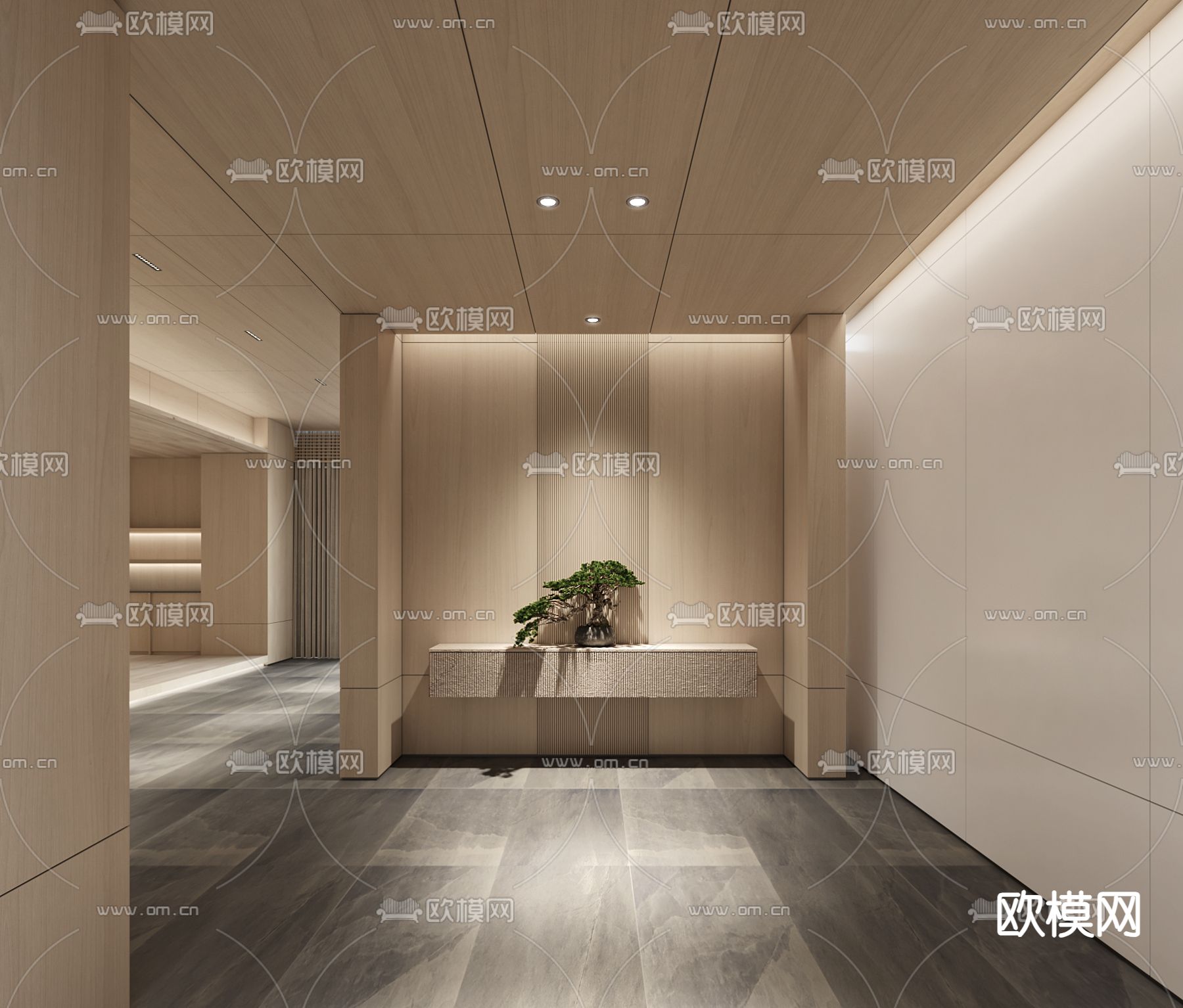 日式总经理办公室3d模型下载（渲染图4）