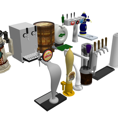  啤酒桶 扎啤su模型 