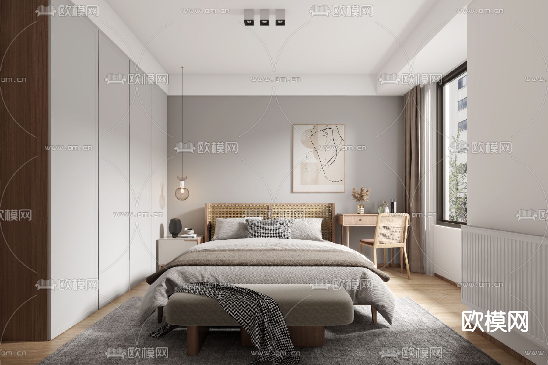 日式卧室 主人房3d模型下载