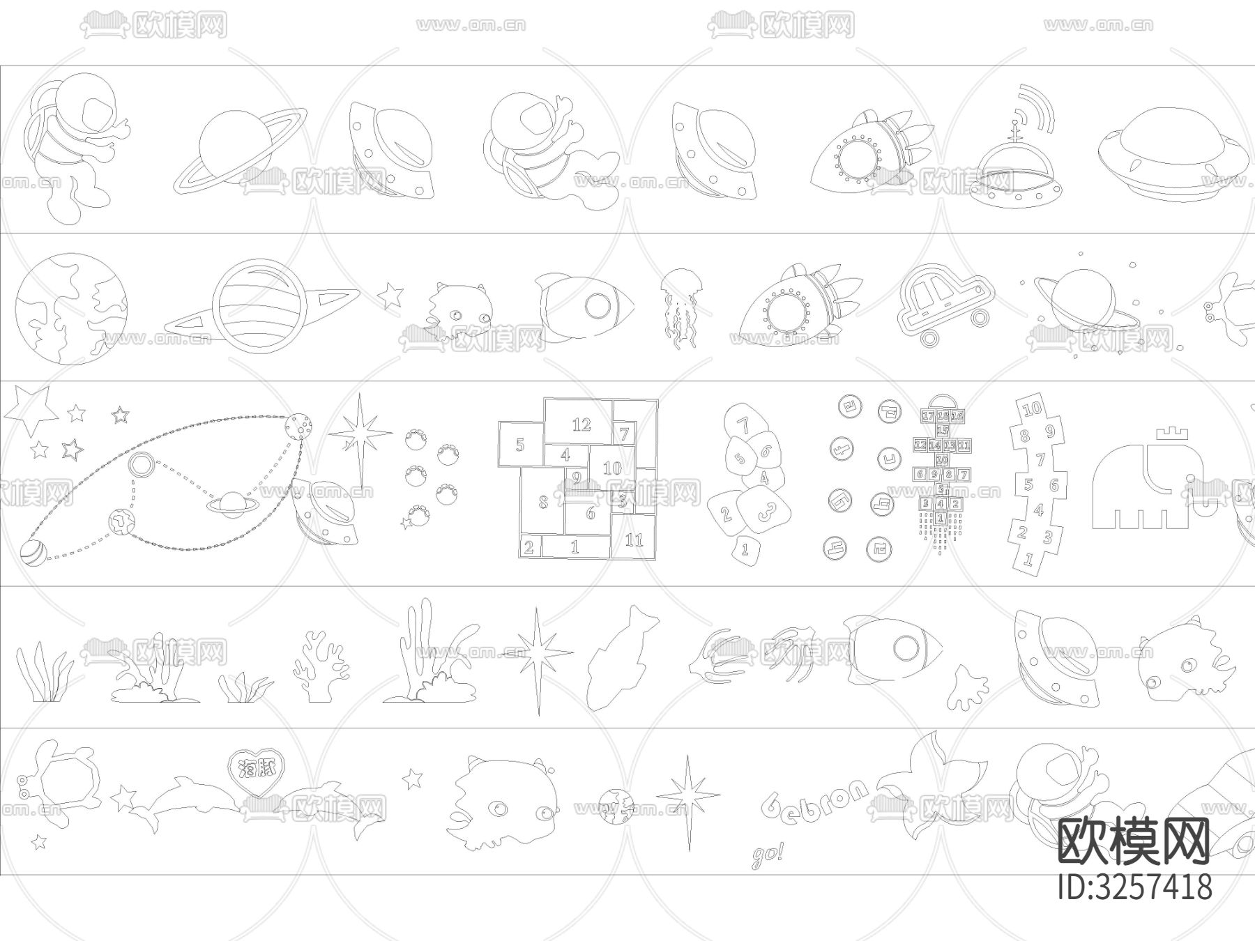 儿童乐园卡通地面CAD图库下载（渲染图4）