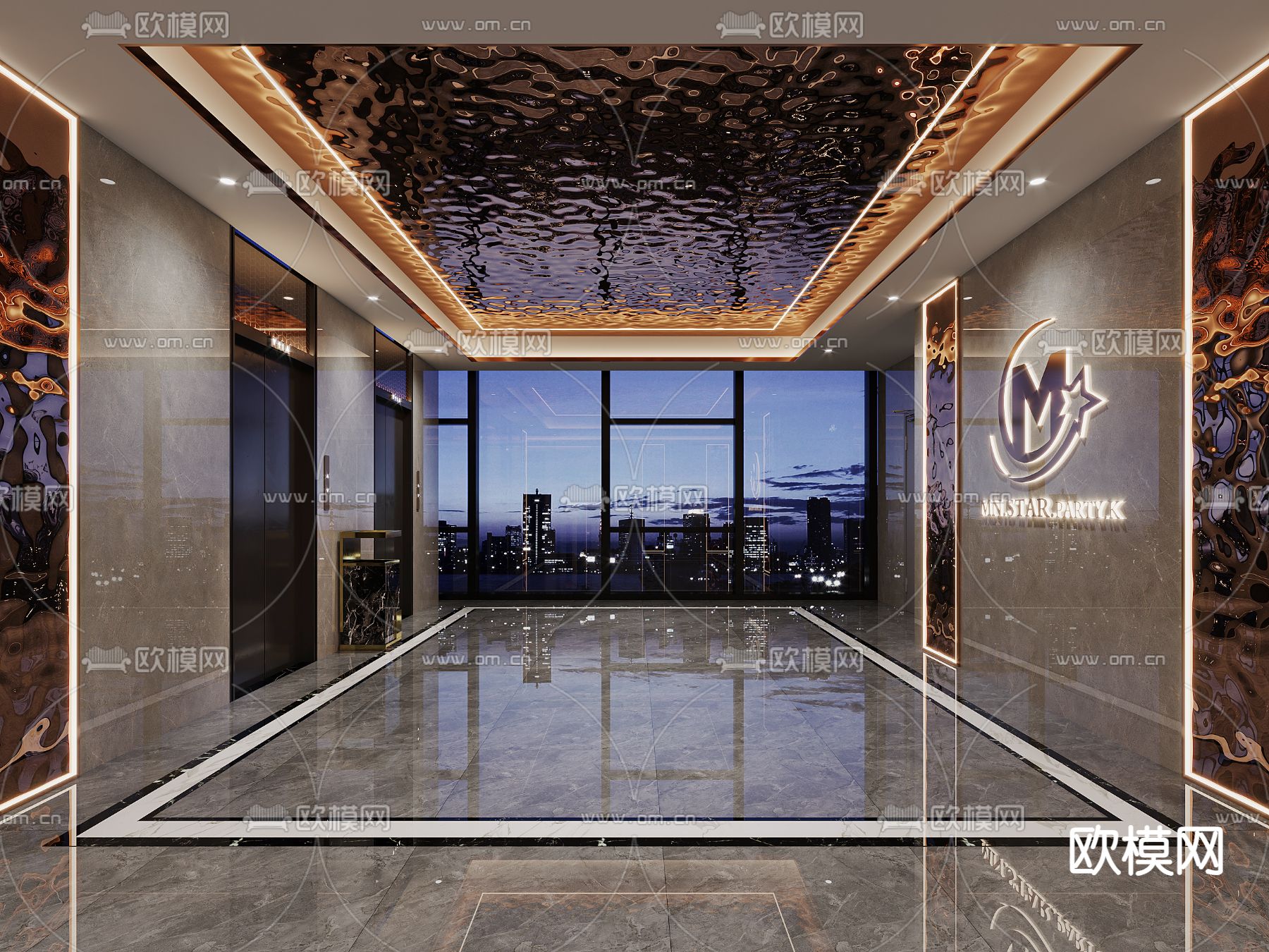 酒店电梯间 电梯厅3d模型下载