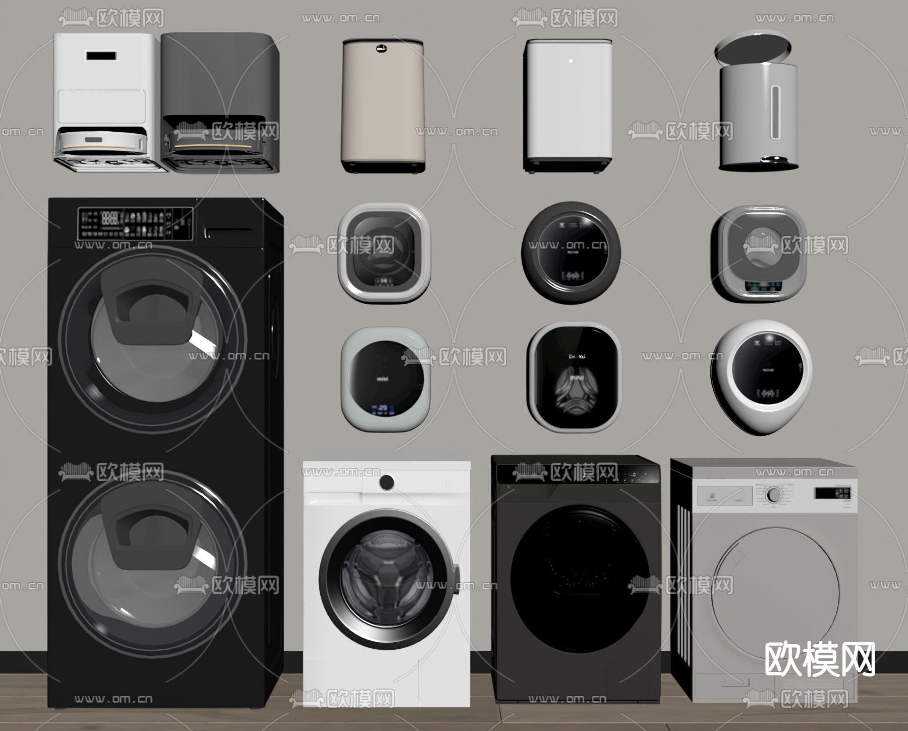 现代洗衣机su模型下载（渲染图1）