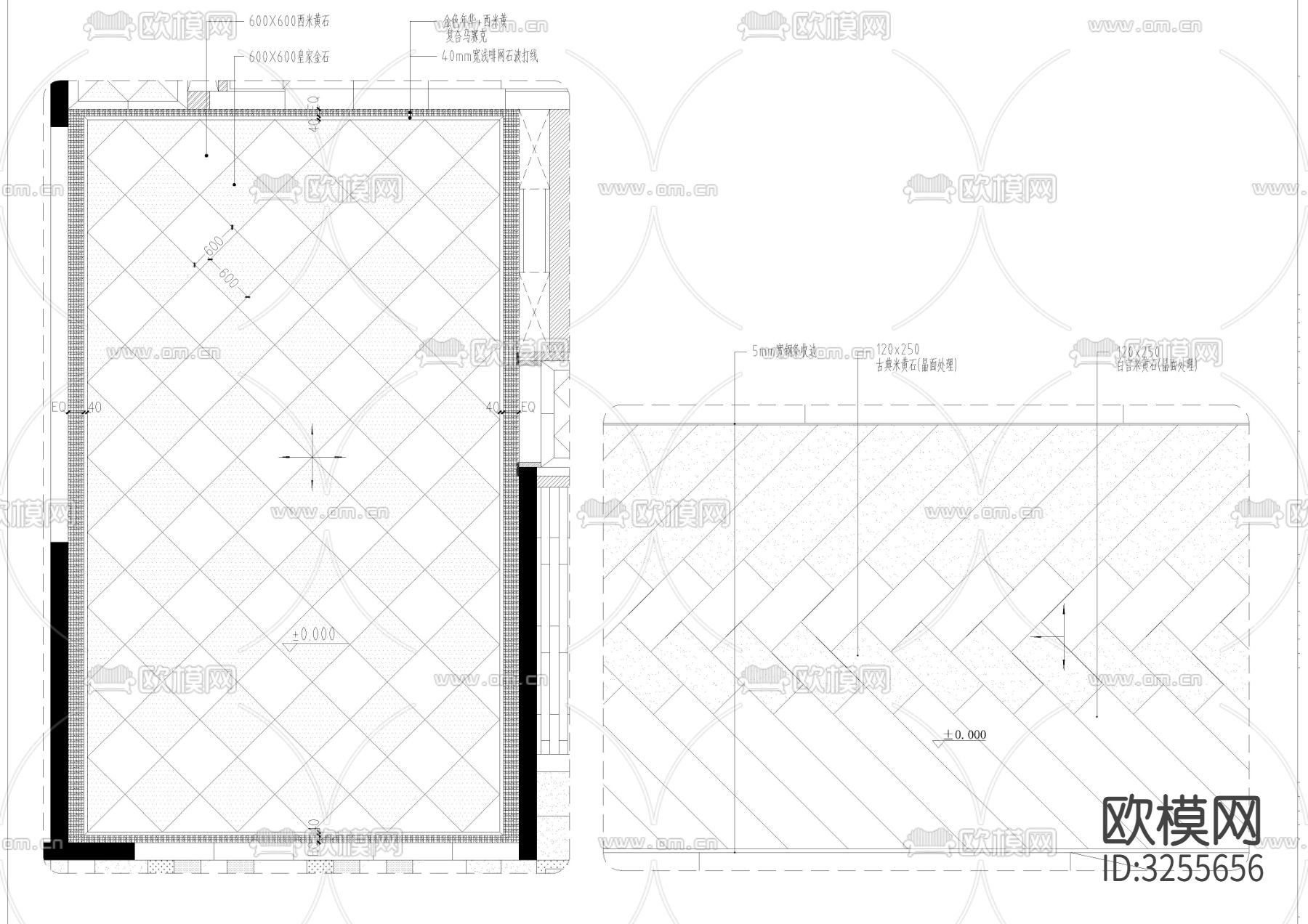 地面拼花样式cad平面图下载（渲染图1）