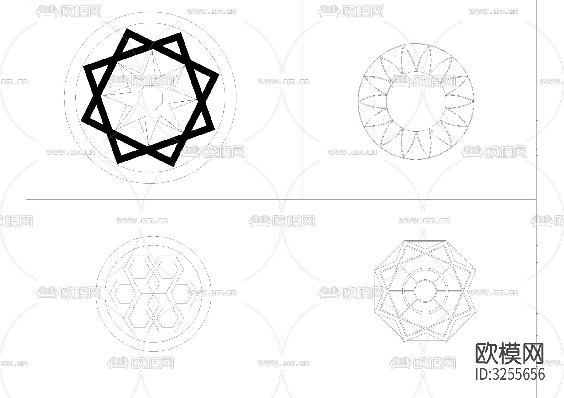 地面拼花样式cad平面图下载（渲染图5）