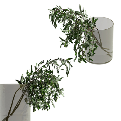  水生植物 花瓶su模型 